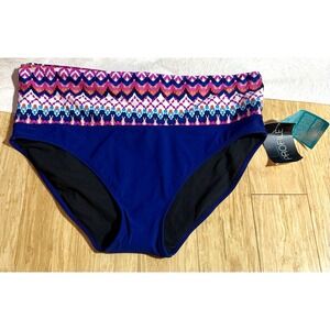 Profile by Gottex Size 16 PARTY TIME Black‎ New Women's Fold Over Bikini Bottom